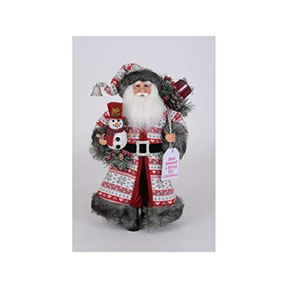 Snowflake Fun Santa Figurine - 18 Inches Holiday Decor