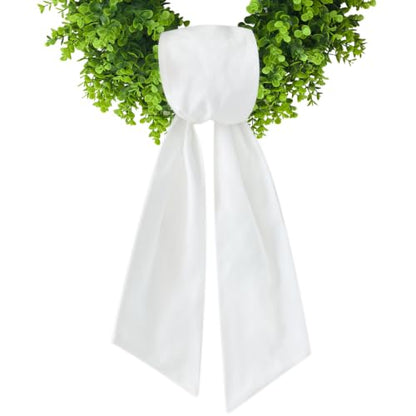 White Wreath Sash for Front Door DIY Embroidery Decorative Accessory