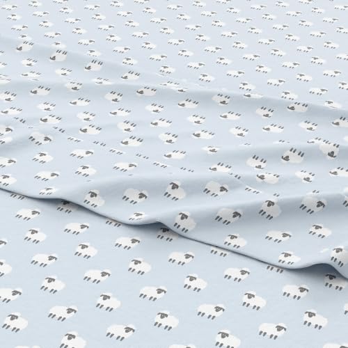 King Flannel Sheet Set with Holiday Sheep Print - 100% Turkish Cotton, Double-Brushed, Cozy Winter Bedding