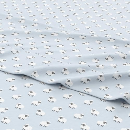 King Flannel Sheet Set with Holiday Sheep Print - 100% Turkish Cotton, Double-Brushed, Cozy Winter Bedding