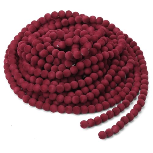 Velvet Bead Christmas Garland 33ft - Red, Extra Long Xmas Decor