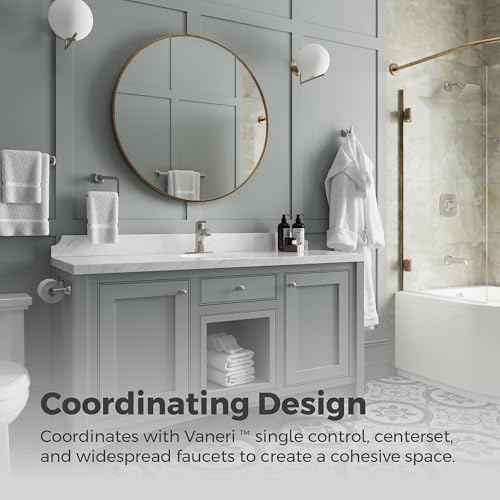 Pfister Vaneri Toilet Paper Holder, Bathroom Tissue Roll Holder, Wall-Mounted, Screw-In, Spot Defense Brushed Nickel Finish, BPHVRI0GS