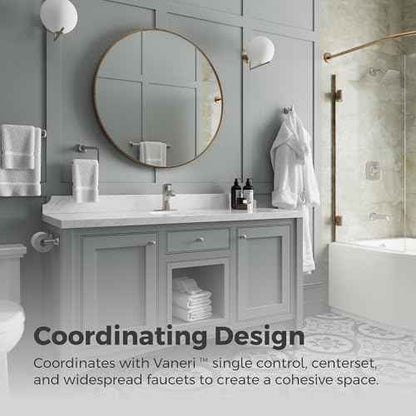 Pfister Vaneri Toilet Paper Holder, Bathroom Tissue Roll Holder, Wall-Mounted, Screw-In, Spot Defense Brushed Nickel Finish, BPHVRI0GS