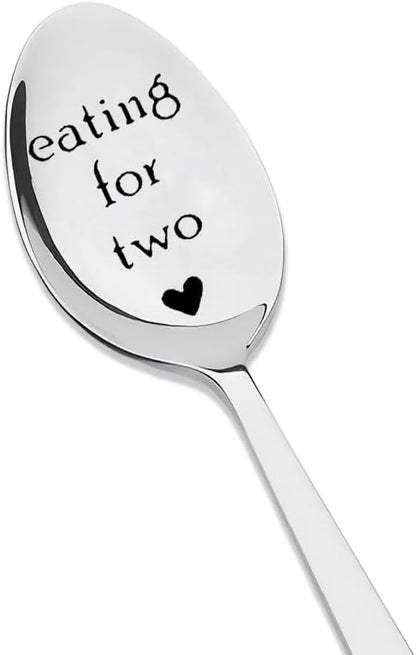 Skiennix Pregnancy Gifts - Eating for Two Spoon Set for New Moms | Perfect for Soup & Cereal