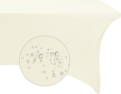 Spandex 4ft Waterproof Table Cover - Elegant Ivory for Parties, Weddings & Events