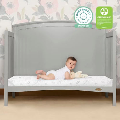 Dream On Me 2-in-1 Full-Size Crib & Toddler Mattress Grey Safari