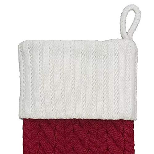 Personalized 21 Inch Cable Knit Christmas Stocking with Embroidered Initial
