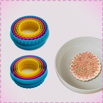 Cookie Cutter Set - 6 Piece Baking Mold for Flowers, Circles, and Rounds