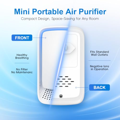 White Plug In Air Ionizers 4 Pack Small Air Purifiers for Home Bedroom Travel