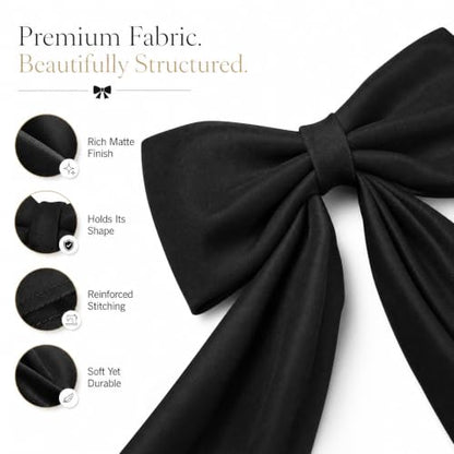 Oversized Black Bow for Halloween Door Decor - 48 Inch Wall Hanging