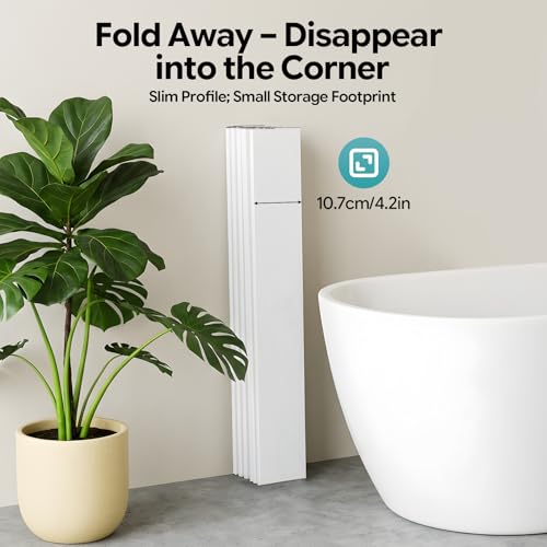 Large Foldable Bath Cover with Tray - 63 x 31.5 Inches White PVC Bath Protector