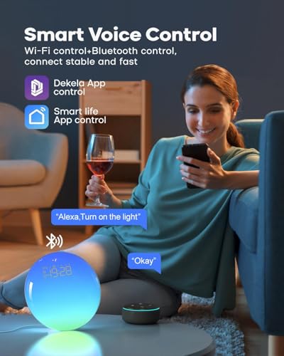 Sunrise Alarm Clock with App Control & Bluetooth Speaker - Smart Wake Up Light
