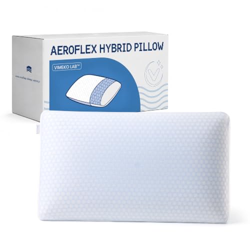 White Memory Foam Bed Pillow with Dual Cooling Surfaces & Contouring Support