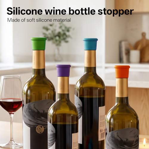 12 Pack Silicone Wine Bottle Stoppers for Freshness & Party Use
