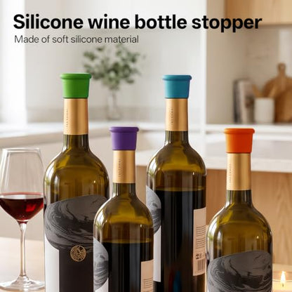 12 Pack Silicone Wine Bottle Stoppers for Freshness & Party Use