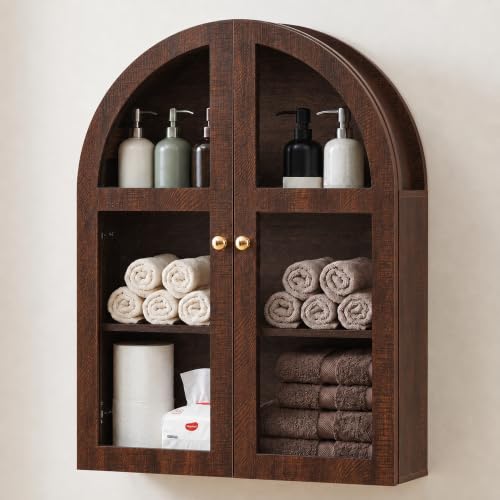 Bathroom Over The Toilet Wall Cabinet - Walnut, Dark Walnut Variation