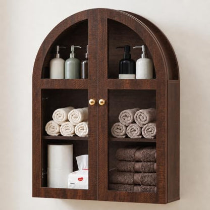 Bathroom Over The Toilet Wall Cabinet - Walnut, Dark Walnut Variation