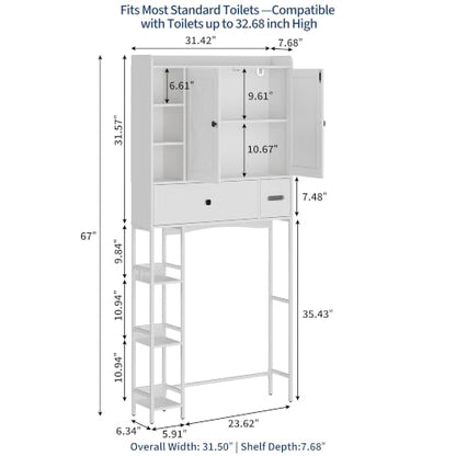 Over-The-Toilet Bathroom Storage Rack - Modern & Vintage Wall Organizer