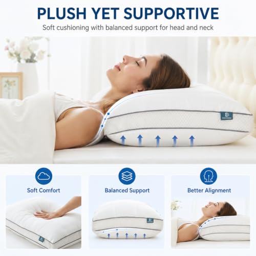 Adjustable Standard Size Pillow for Side Sleepers - White - 1 Pack