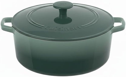 Cuisinart Enameled Cast Iron Round Casserole - 7-Quart, Seafoam Green for Perfect Cooking