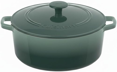 Cuisinart Enameled Cast Iron Round Casserole - 7-Quart, Seafoam Green for Perfect Cooking