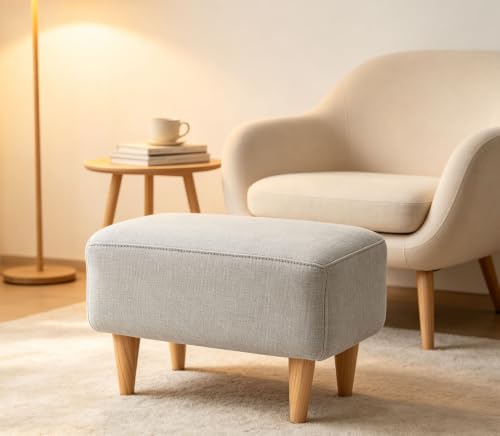 Grey Premium Waffle Corn Velvet Ottoman Cover for Rectangle Ottomans
