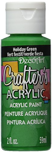 DecoArt Crafter's Acrylic Paint - Holiday Green 2oz - Versatile Craft Paint with Bright Lightfast Pigments