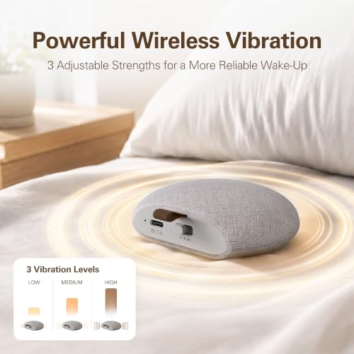 Heavy Sleepers Alarm Clock with Wireless Bed Shaker & 116dB Sound