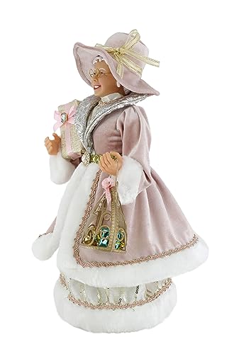 Windy Hill 16-Inch Whimsical Mrs. Claus Holiday Decor - Rose Gold Finish