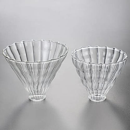 Mozacona 2pcs Glass Funnel Pour Over Coffee Filters,Coffee Drippers