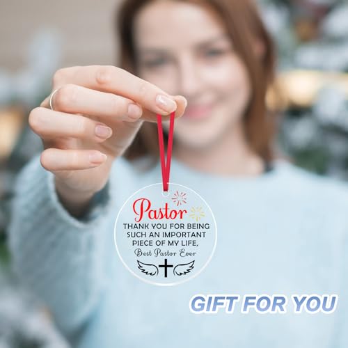 Pastor Appreciation Christmas Ornament - Thank You Religious Gift for Men Women