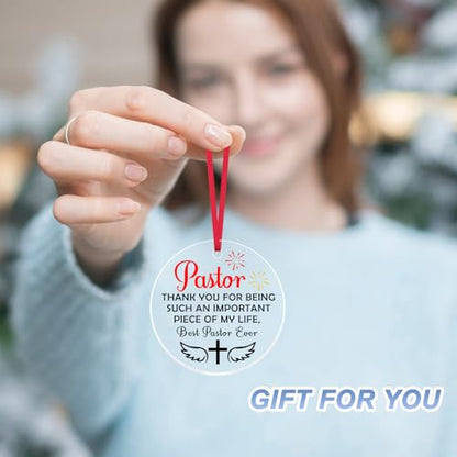 Pastor Appreciation Christmas Ornament - Thank You Religious Gift for Men Women