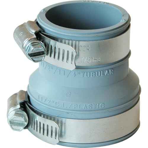 Fernco DTC-150 Drain and Trap Connector for 1-1/2" Pipe to 1-1/2" or 1-1/4" Tubular Traps