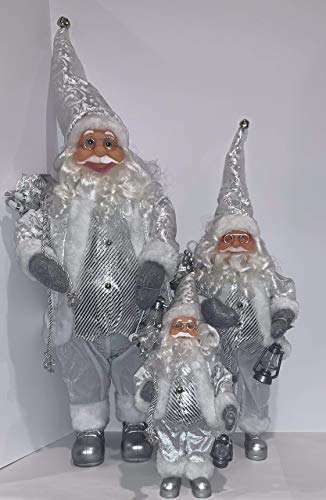 Christmas Santa Claus Figurine - Snow White, Traditional Standing Decoration, 3 Sizes