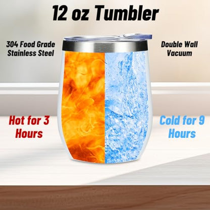 Daisy Watercolor Wine Tumbler 12 oz Insulated Travel Mug with Lid & Straw - Daisy 672