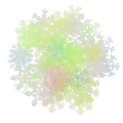 Glow in The Dark Snowflake Wall Stickers - Fluorescent Decorative Murals for Bedroom & Home Decor