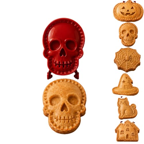 Halloween Mini Hand Pie Mold Set Skull - Fall Themed Pastry Press for Easy Baking