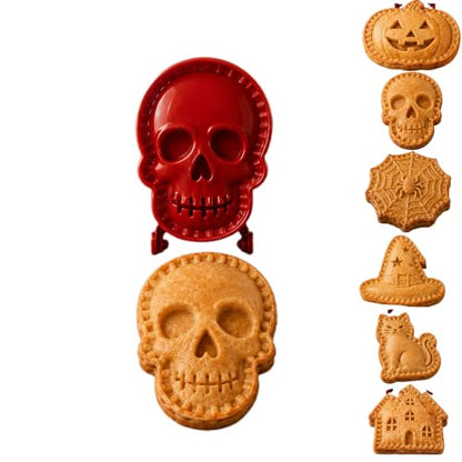 Halloween Mini Hand Pie Mold Set Skull - Fall Themed Pastry Press for Easy Baking