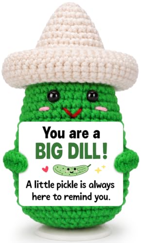 Encouragement Gift for Her Him Friends Crochet Pickle - Supportive Handcrafted Decor