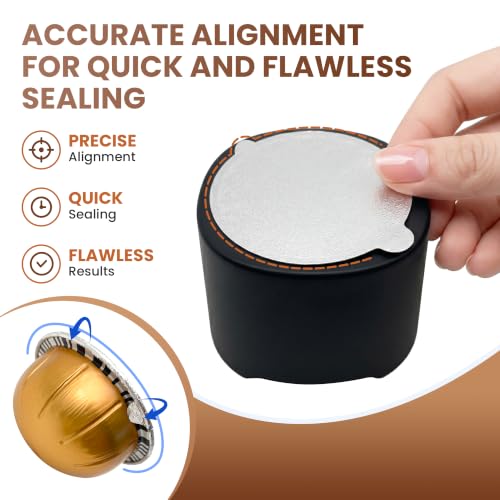 Reusable Vertuo Coffee Pods Kit 105 Count with Aluminum Foil Seals & Accessories