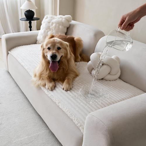 Waterproof Reversible Couch Cover for Dogs - White, 27.6 x 82.7 inches