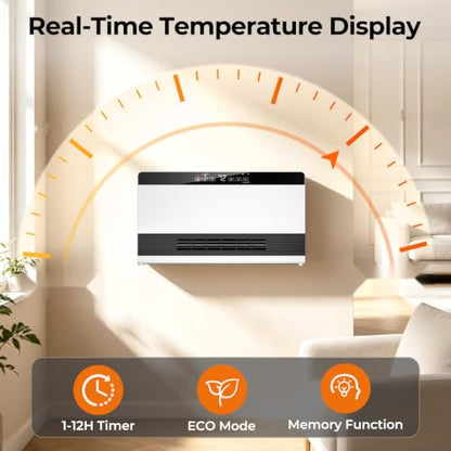 18.9-Inch Wall-Mounted & Freestanding Electric Space Heater for Indoor Use