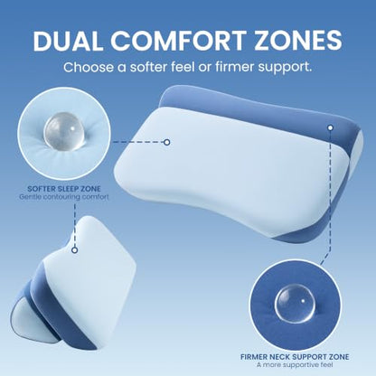 Foldable Memory Foam Bed Pillow for Side, Back & Stomach Sleepers