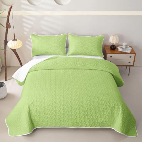Erosebridal Lime Green Twin Quilt Set with Pillowcase - All Season Bedspread for Kids and Teens
