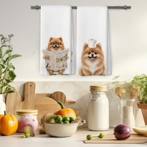 Pomeranian Bathroom Hand Towels Set of 2 - 16x24 Inches, Color 64