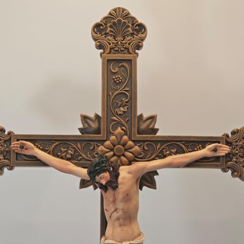 15.6 Inch Jesus Crucifix Wall Cross Religious Decor for Prayer & Gift
