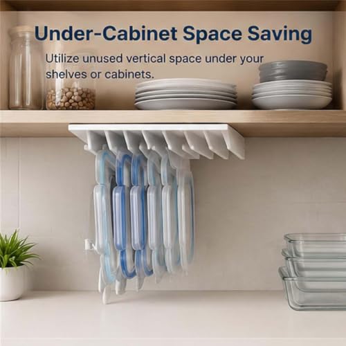 AboutYES White 2-Pack Lid Loft Lid Organizer for Kitchen Cabinets