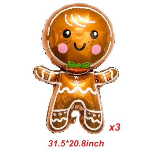 Christmas Gingerbread & Candy Balloon Decorations Set - Party Supplies