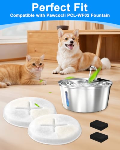 White 12+12 Dog Water Fountain Filter Set for Pawccoli WF02