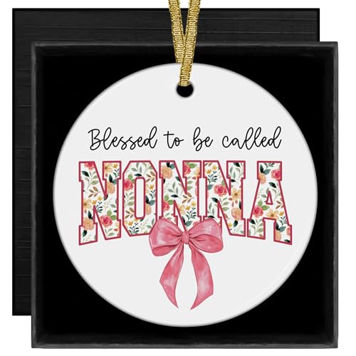 Nonna Christmas Tree Ornament - Blessings Gift for Grandma, 3x3 Inch Ceramic